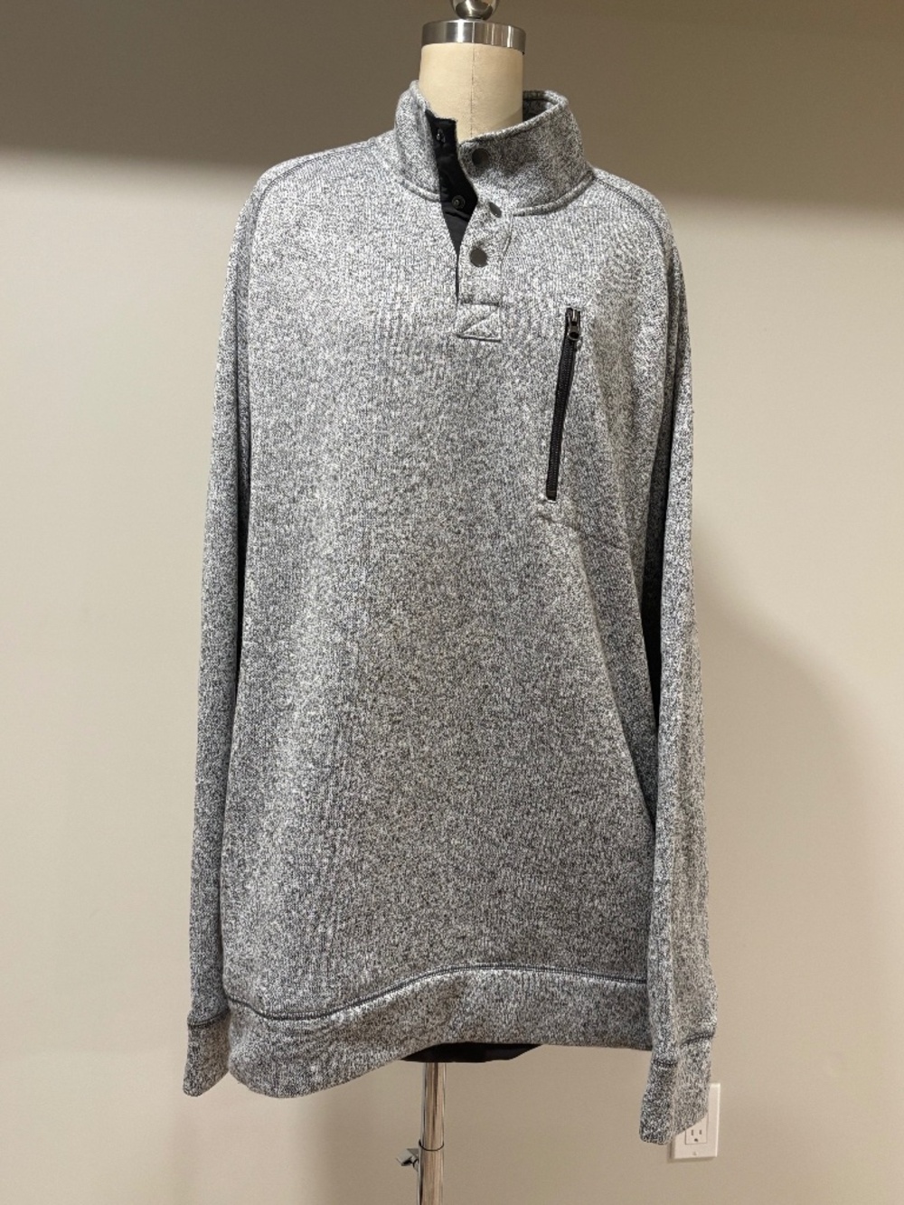 Heather Gray Sonoma 1/4 Zip Fleece Pullover - Size XXL Tall